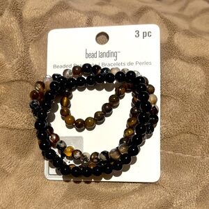 Bead Landing - Tigereye and Agate Beaded Bracelet Set